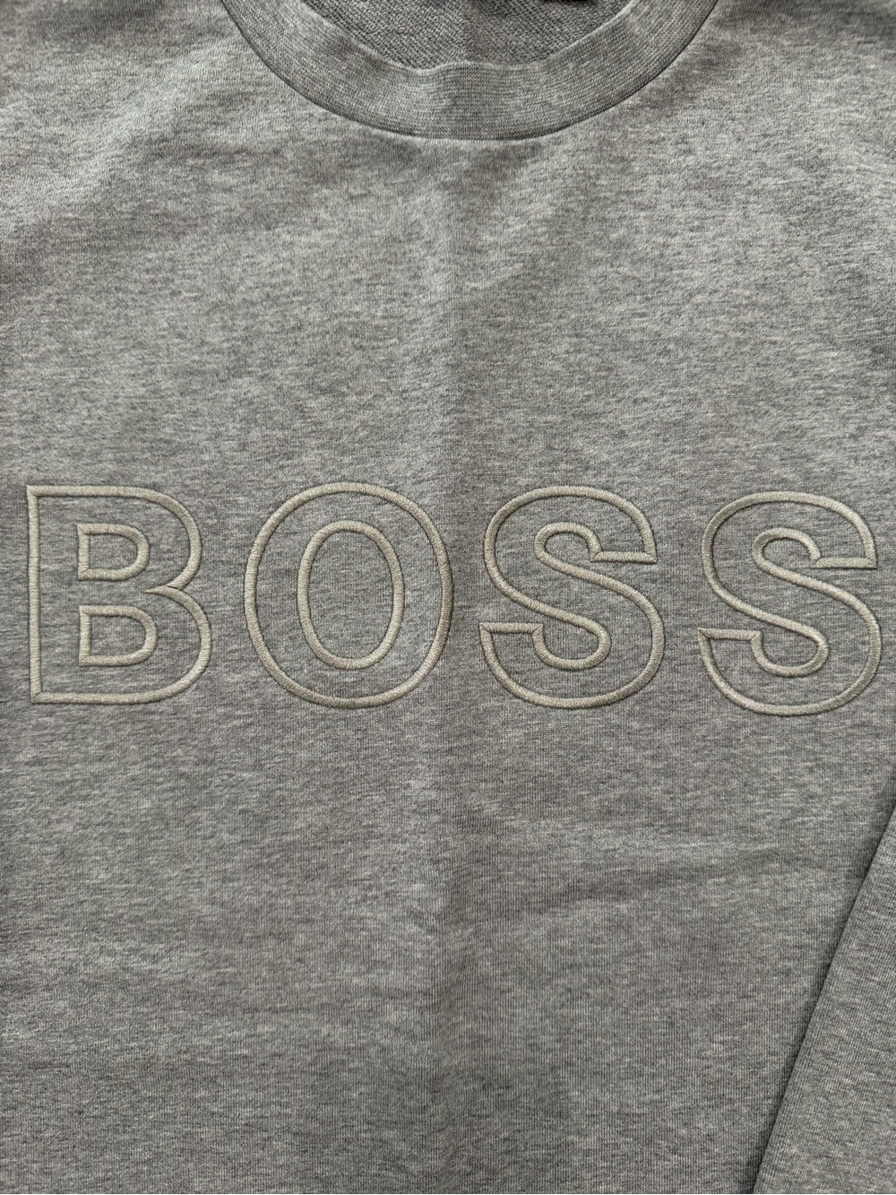 Hugo Boss Gray Embroidered BOSS Crewneck Sweater - Picture 5 of 6